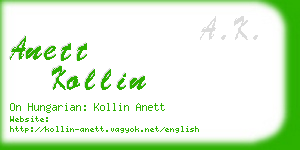 anett kollin business card